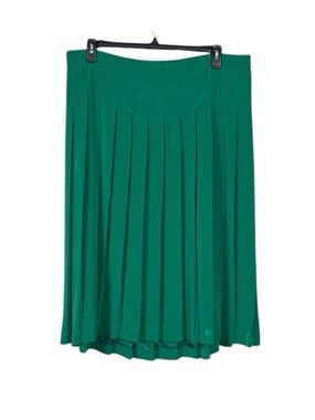 Vintage Susan Bristol Pleated Kelly Green Midi Skirt Medium Preppy Twee Academia